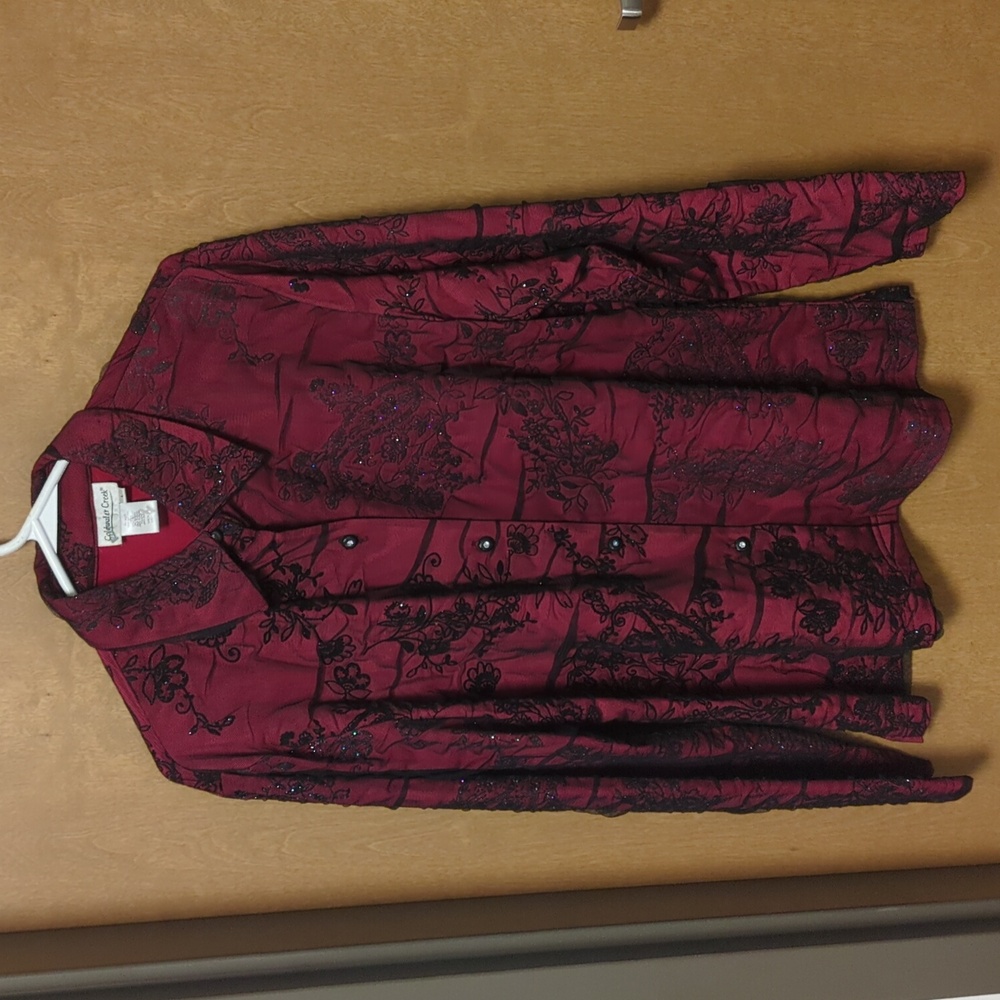 Stylish Cold Water Creek Shirt with Crystal-Embellished Buttons - EUC - Showgirl